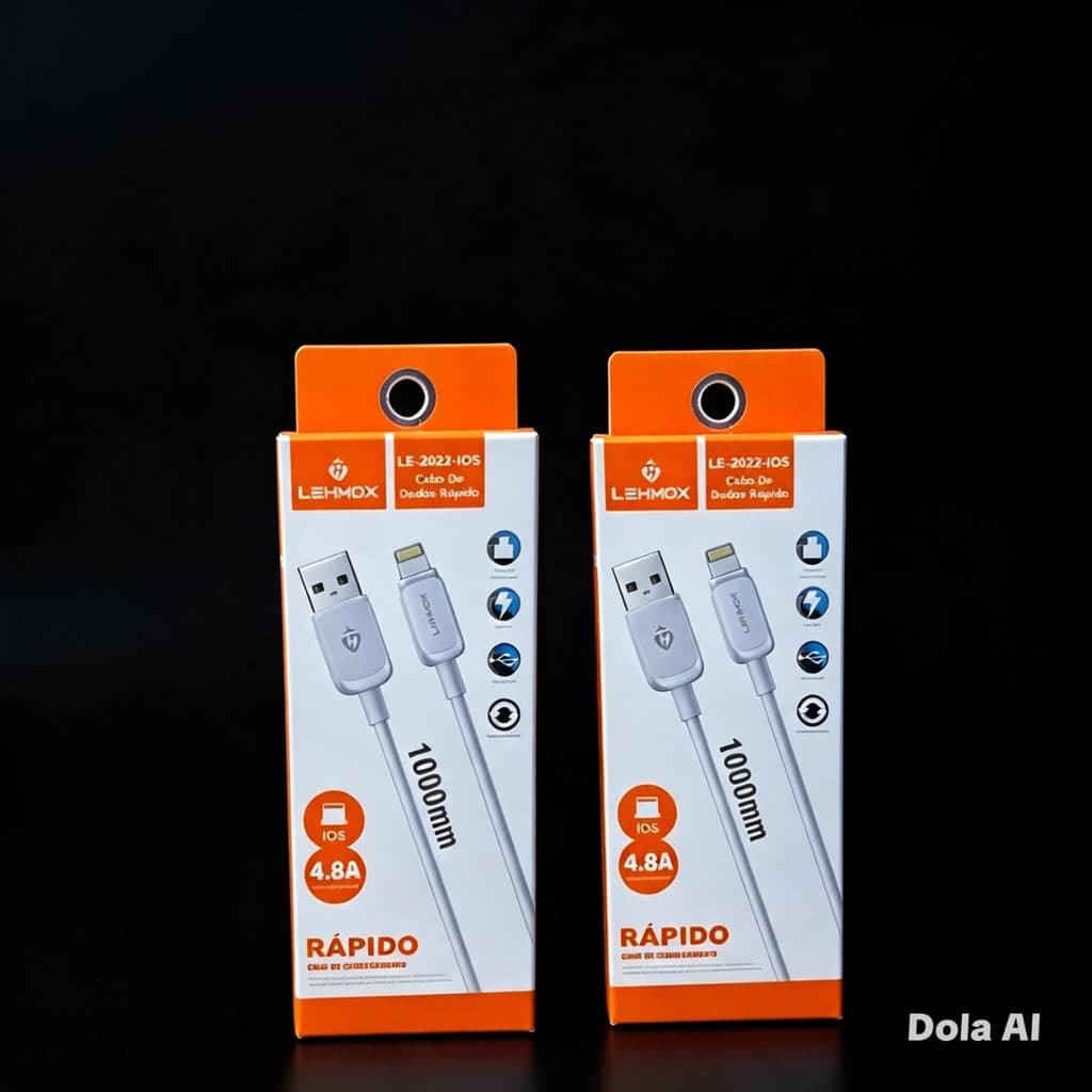 Kit 2 Cabos brancos Carregadores Lightning USB para iPhone Carregamento Rápido e Sincronização, Resistente e Durável
