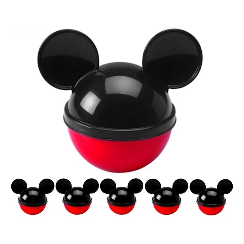 Plasútil Kit 5 Potes para Doces e Lembrancinhas Mickey 220ml cada Porta Mix Festa Temperos