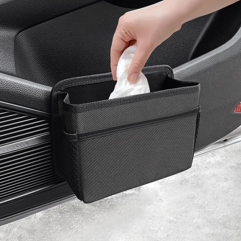 Mini Lixeira para Carro, Lixeira Suspensa Dobrável para Veículos, Organizador de Lixo para Itens Essenciais de Veículos