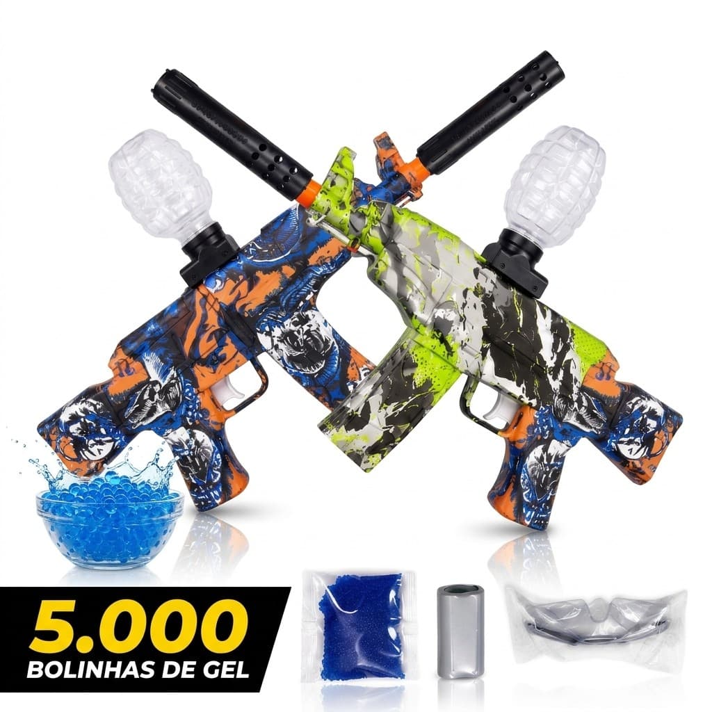 Arma Elétrica Lança Bolinhas De Gel Com 5000 Bolinhas Arminha de Gel+-