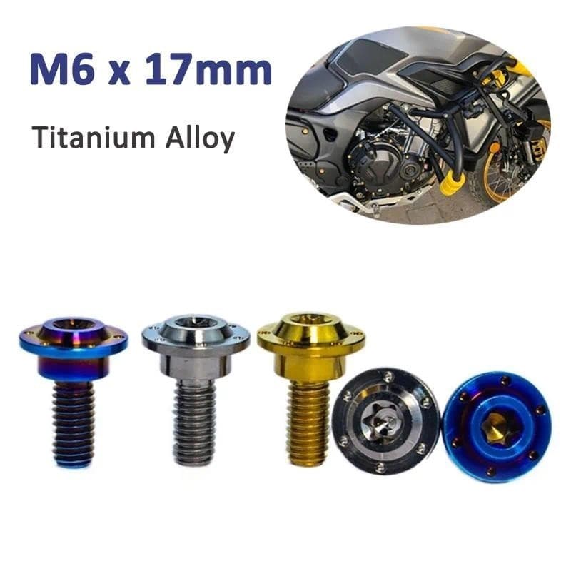 1 Pçs Parafuso De Titânio M6 X 17mm Borboleta Guarda-Chuva Cabeça Torx Com Passo Para Motos Habitação Escudo Ultraleve A