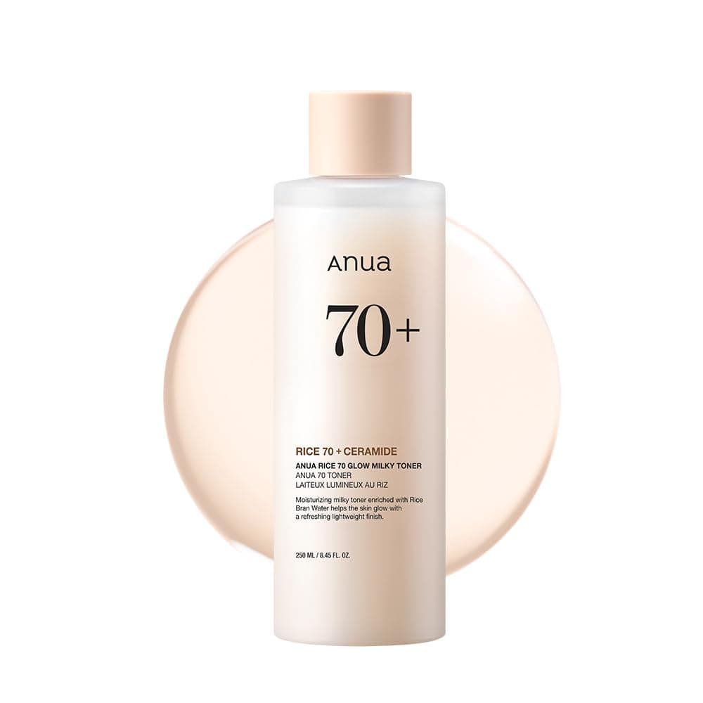 Anua Rice 70 Glow Milky Toner, Glass & Dewy Skin, Hydration & Barrier Care, Rice Water, Niacinamide, Ceramides, All Skin