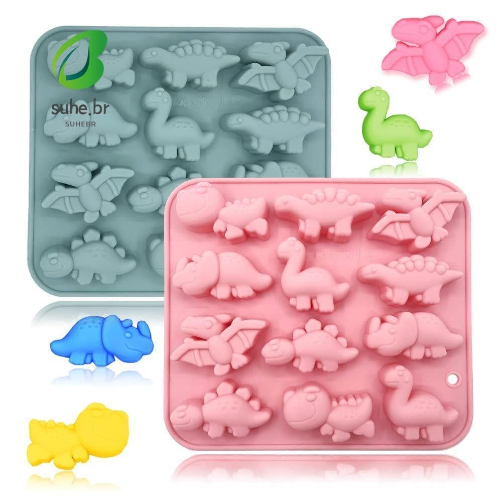 Forma para bolo SFBSF, forma reutilizável para biscoitos em formato de dinossauro, forma de silicone de alta qualidade p
