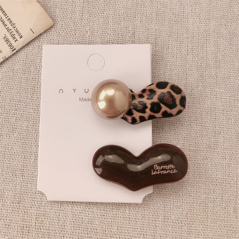 Versão coreana leopardo impressão grampo de cabelo conjunto de 12 peças estilo ocidental hairpin estilo sem costura fran
