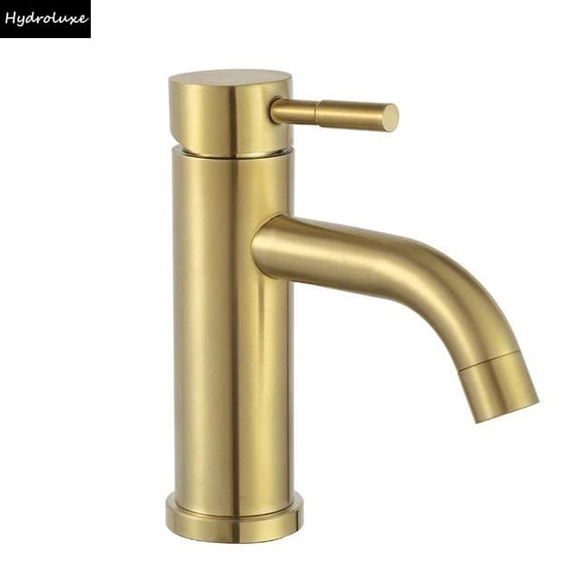 Torneira De Ouro Escovado , Água Quente E Fria , Pia , Banheiro , Misturador De , Frio , Montada Na Moderna