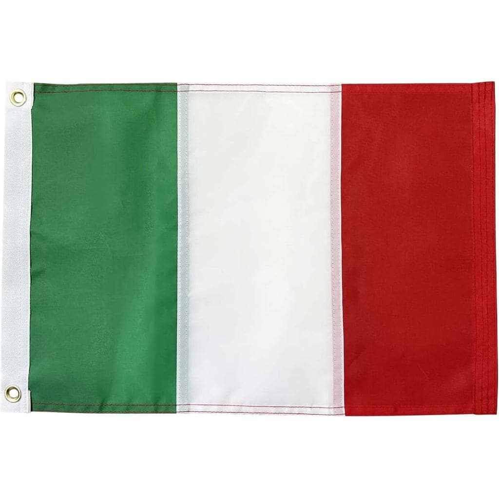Bandeira Italiana Bradford 12x18 Polegadas para Exterior, Bandeiras Pequenas da Itália para Barco com 2 Ilhós de Latão,