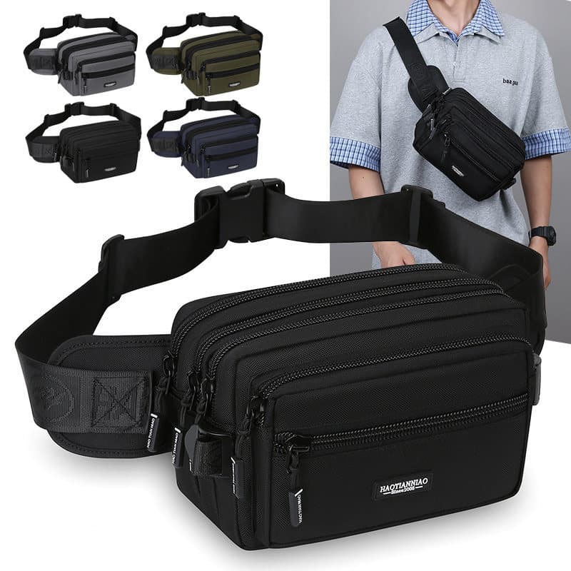 Nova bolsa de cintura unissex Multi-camada de grande capacidade à prova dwaterproof água Oxford pano negócios caixa regi