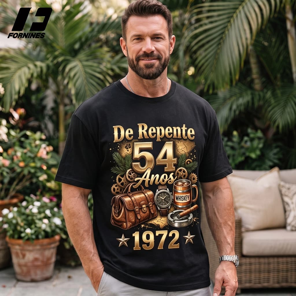 Camiseta De Repente 54 Anos 1972 Lendas Presente Aniversário Festa 100% Algodão Premium Unissex