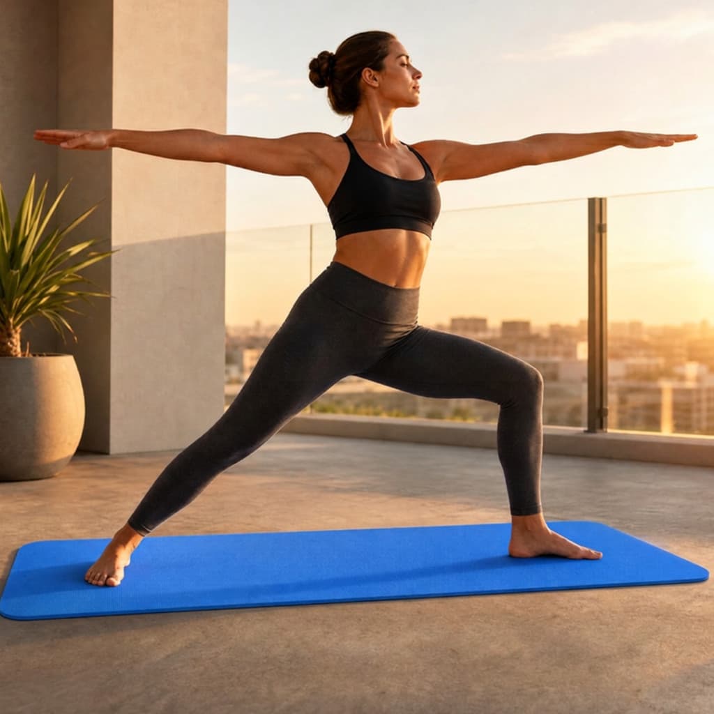 Tapete Yoga Colchonete Pilates EVA 170x60 Antiderrapante Impermeável Lavável com Alça Para Exercício Alongamento Fitness