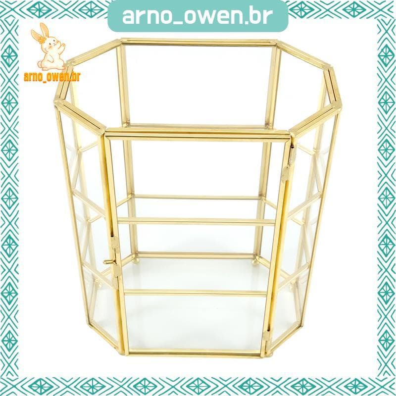 [arno_owen.br] Caixa De Joias De 3 Camadas Organizador De Maquiagem De Vidro Vitrine Multifuncional Para Armazenamento D