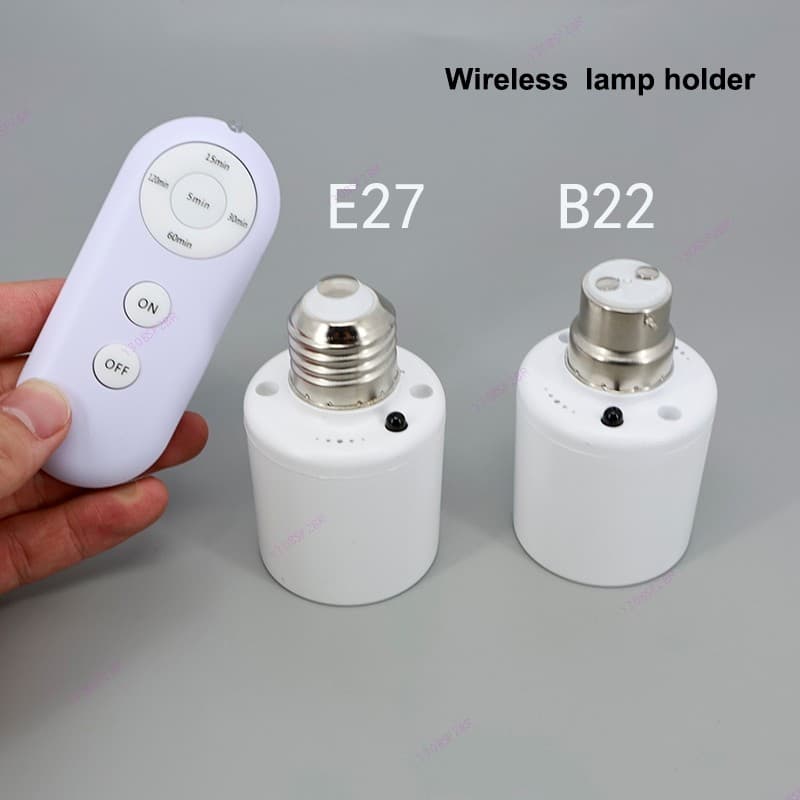 E27 Ou B22 Base De Lâmpada De Controle Remoto Soquete Interruptor Temporizador Inteligente Sem Fio 8m Suporte Da AC 110V