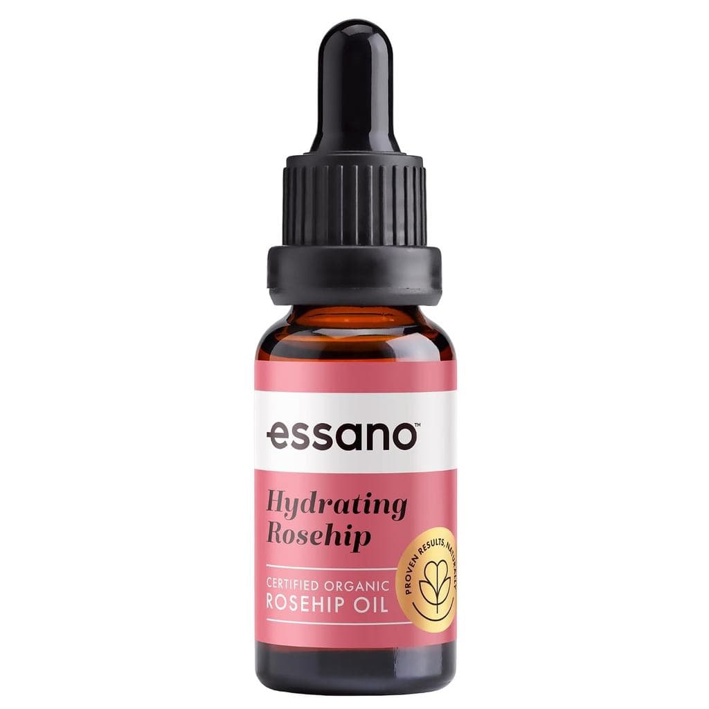 O Óleo de Rosa Mosqueta Essano é adequado para cuidados com a pele e corpo orgânicos, prensados a frio, contém vitamina