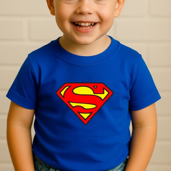 Camiseta infantil masculina superman basica juvenil algodao