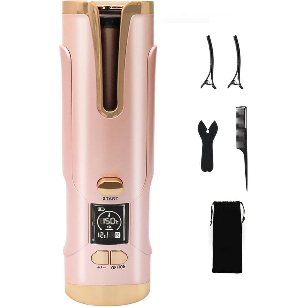 Modelador de cabelo automático, carregamento sem fio via Type-C, adequado para mulheres (cabelos curtos/longos), bateria