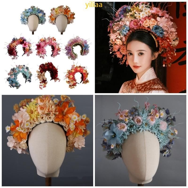Colorida Bandana Coroas Grinalda Cabelo Festa Casamento Traje Headpiece Decorações