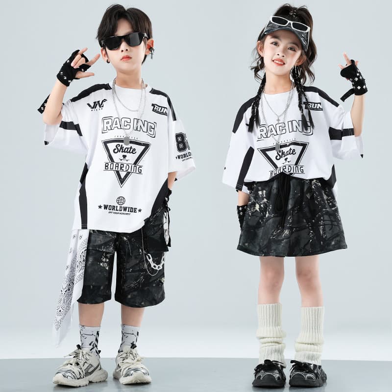 Roupas da moda infantil para dança de rua, terno Hip-Hop para meninos, roupas de prática hiphop para crianças, estilo mo