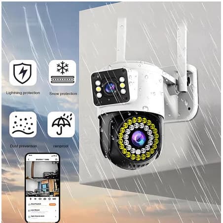 Câmera IP externa à prova d'água WiFi de banda dupla 2 em 1 com função de visão noturna e monitoramento infravermelho-G1