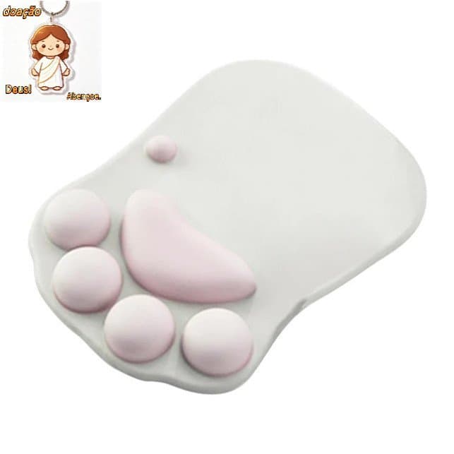 Mousepad Ergonômico Apoio Patinha 3D Pet Gato Cachorro fofo