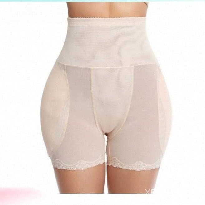 Calcinha De Renda Com Enchimento Para Hip E Tbelly Modelagem；Modeladora Cintura Alta Aumenta Bumbum e Quadril Com Bojo