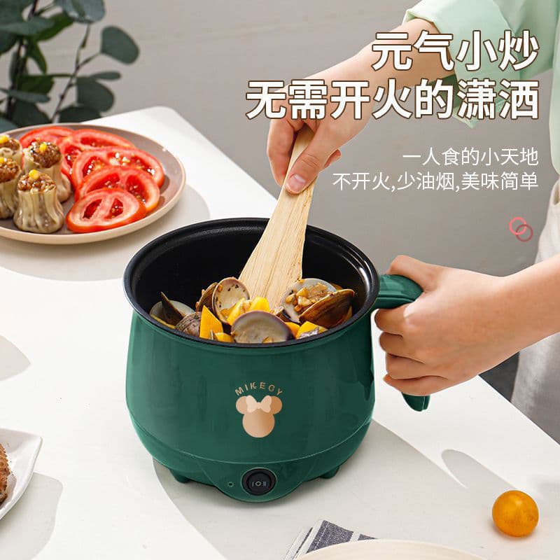 Wok elétrico cozinhar antiaderente doméstico pequeno panela elétrica dormitório multifuncional panela quente elétrica co