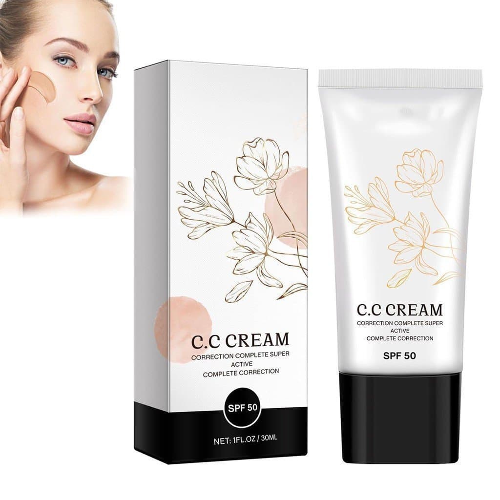 Adequado para mulheres idosas, creme CC coreano com FPS 50, adequado para pele madura, creme CC coreano autoajustável, c