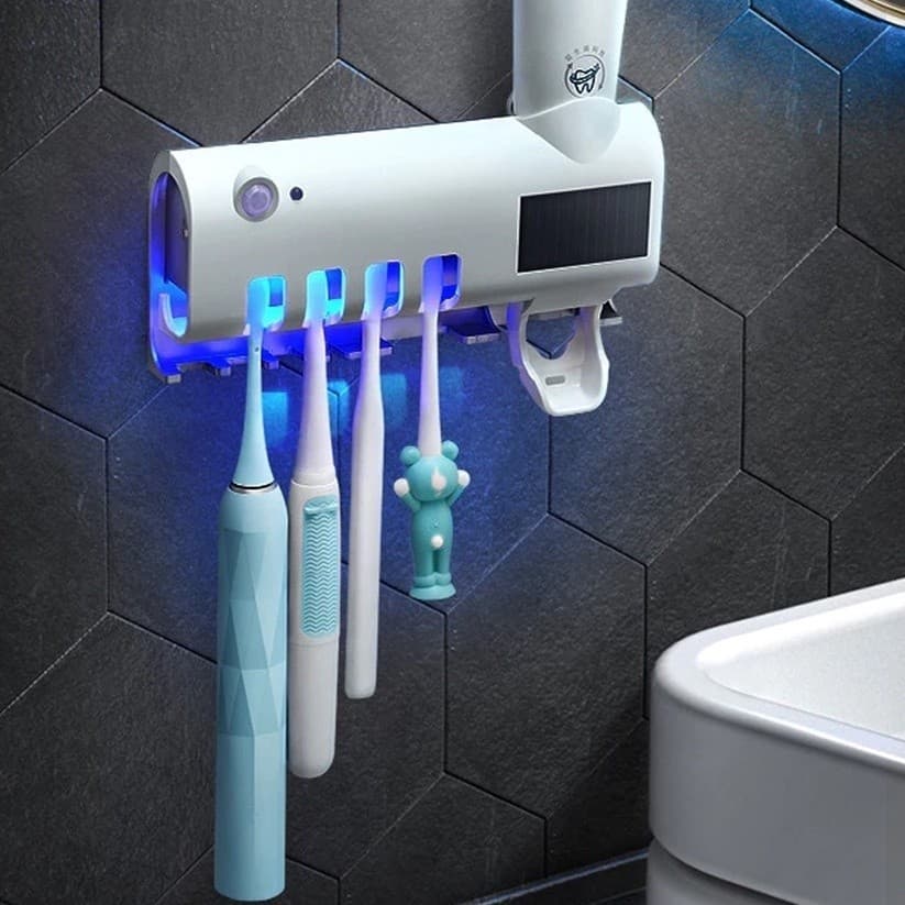 Dispenser Aplicador Pasta de Dente Dispenser Porta Escovas Com Sem Esterilizador UV Organizador para Banheiro MY MONKEY