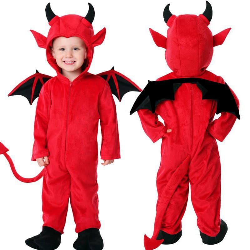Halloween traje infantil bonito pequeno diabo morcego mostrar roupas meninos meninas Role-Playing traje de vampiro
