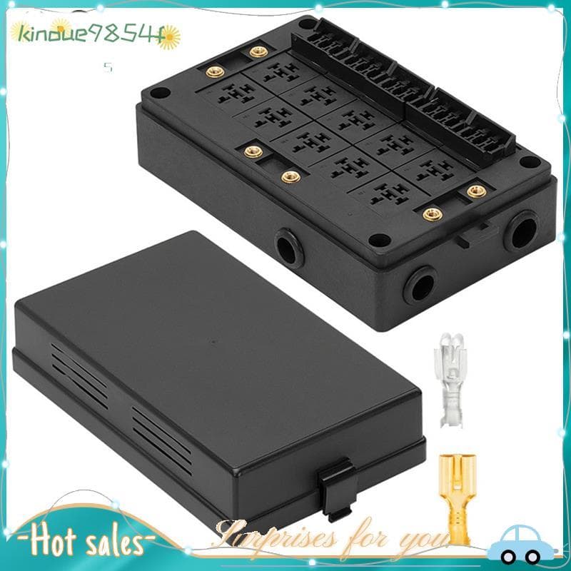 Caixa De Relé De Fusível Automotivo , Bloco Universal , Terminais 12V Para Carro , Caminhão-Suporte Estilo 10 Slots , AT