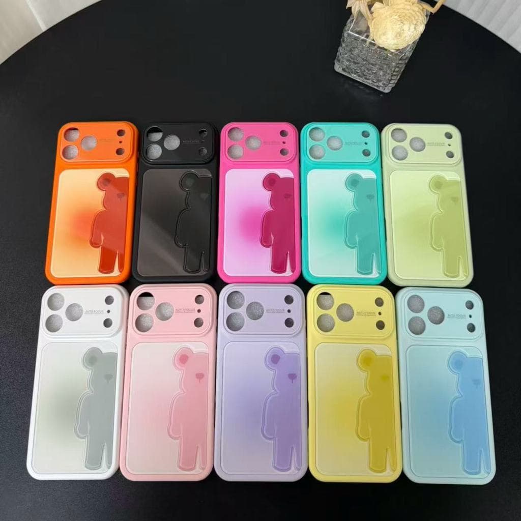 Casal Fashion Bear (design De Janela Grande) ; Estilo Minimalista Compatível Com iPhone 11/12/13/14/15/16/17/18 Pro Max