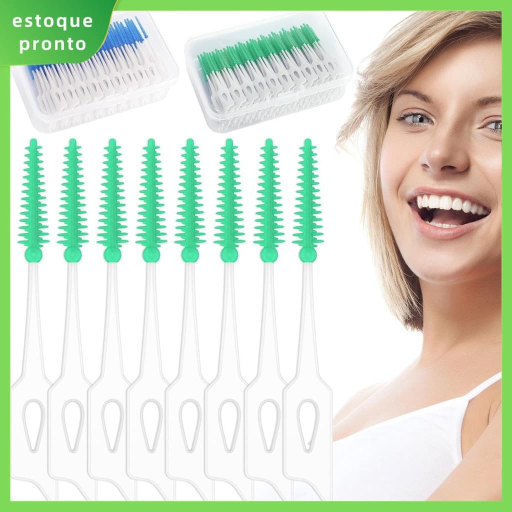 160 Escovas Interdentais de Silicone Macio, Palitos Dentais Reutilizáveis, Ferramenta de Limpeza SHOPSKC7579 3814