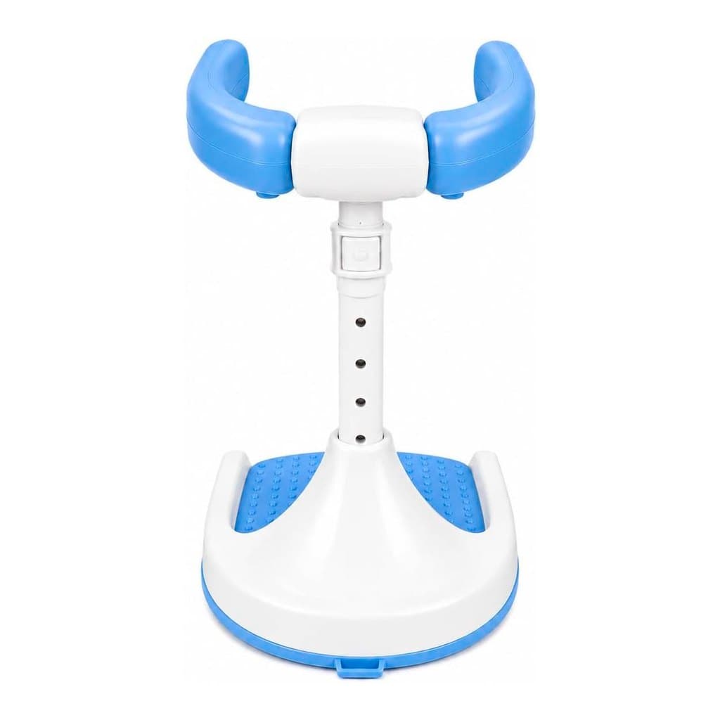 Suporte de Banho para Bebê em Pé Ajustável 44-54cm com Apoio Frontal e Base Antiderrapante para Box Chuveiro - Azul