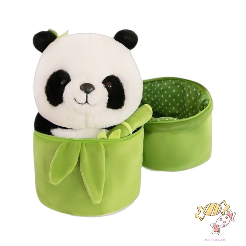 Brinquedo De Pelúcia De Boneca De Panda De Bambu-Pano De Travesseiro De Dormir De Flor Fofa