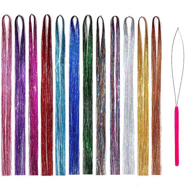 Lata de cabelo transfronteiriça Corda de cabelo trançada Corda colorida Fio dourado Extensão de cabelo Arco-íris Colorid