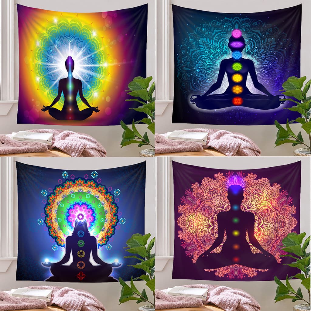 Tecido de fundo estilo Ins, tecido decorativo para pendurar no quarto, tapeçaria para yoga