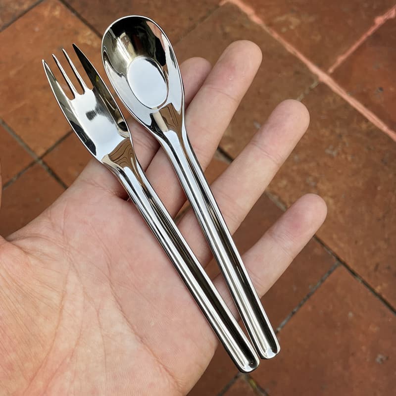 VE crianças 304 aço inoxidável garfo colher conjunto bebê aprender a comer colher garfo talheres suplemento alimentar do