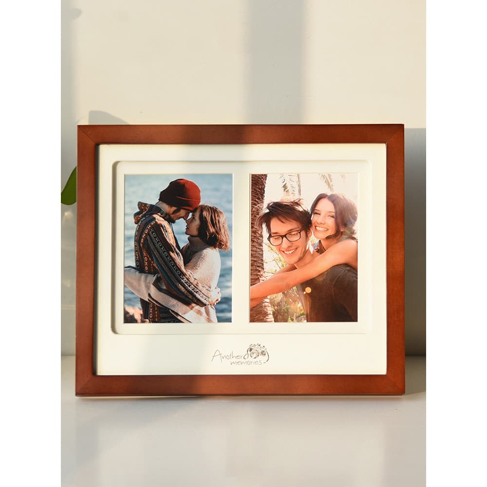 Timely primeiro buraco duplo madeira maciça moderno simples papelão criativo moldura de foto mesa casamento foto casal g