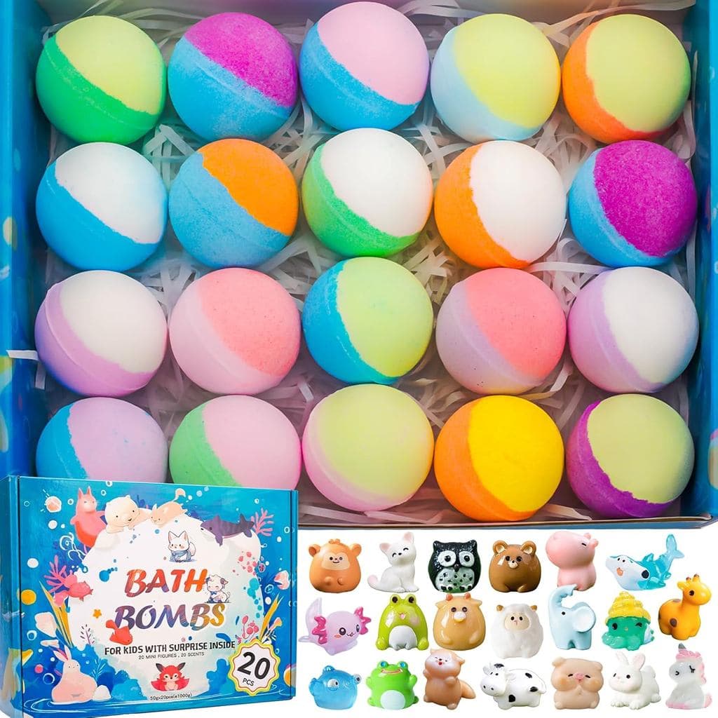 Pacote com 20 Bombas de Banho para Crianças com Surpresas Dentro, Brinquedos de Banho de Bolhas, Conjunto de Bombas de B