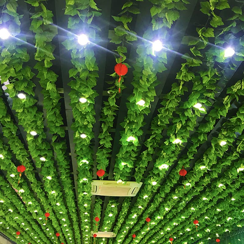Flores artificiais folhas de endro verde artificial flor artificial Rattan decoração de teto interno ar condicionado tub