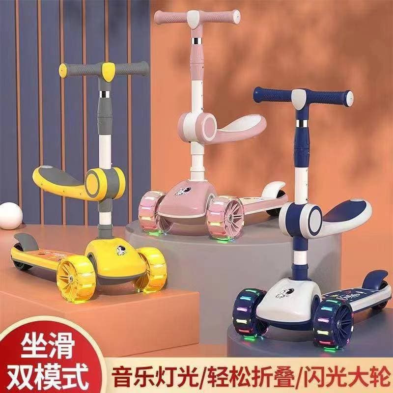 Crianças scooter 3-6-8 anos de idade dobrável meninos meninas pedais silenciosos crianças scooter