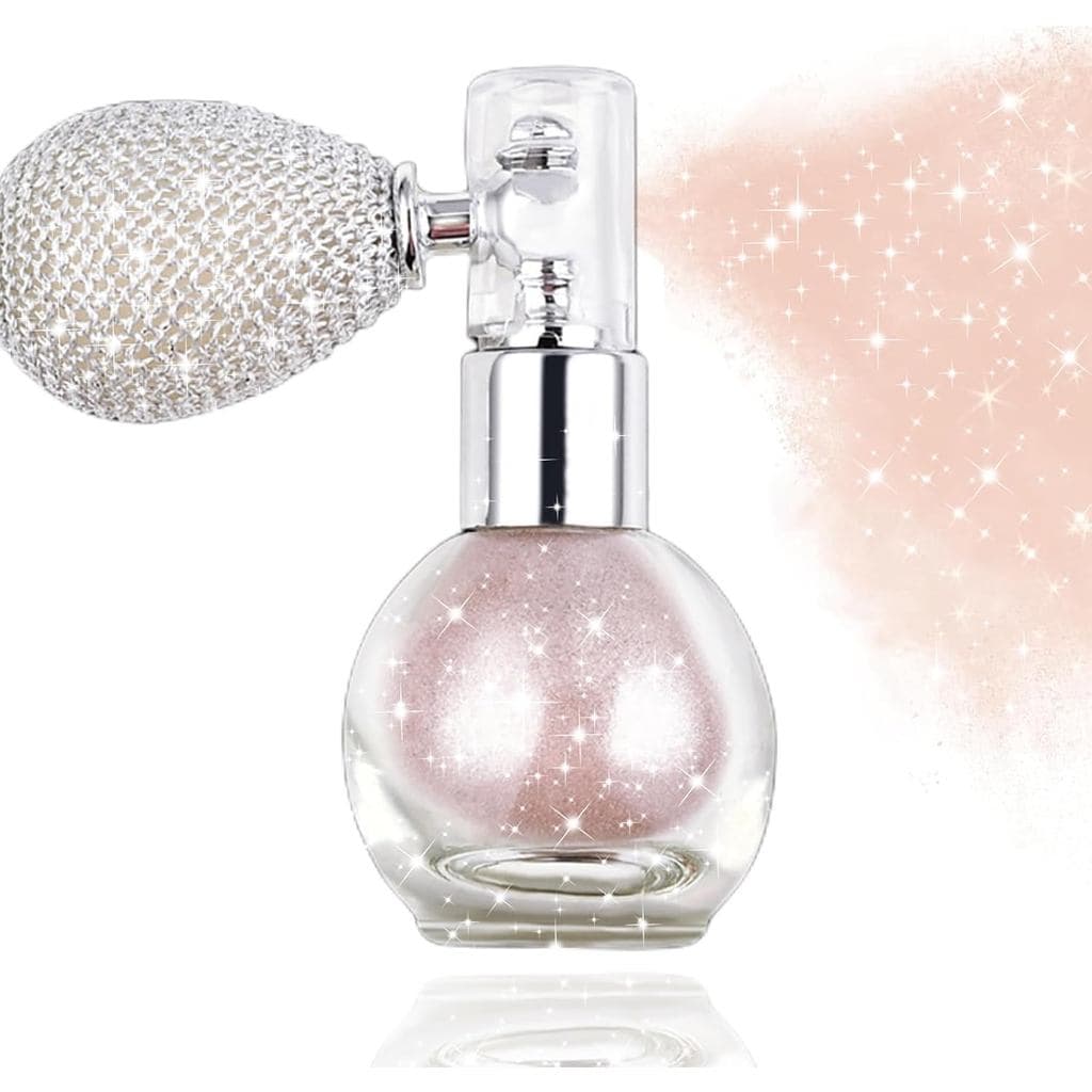 Glitter Rosa para Cabelo, Spray de Glitter para Cabelo e Corpo, Spray Iluminador Corporal, Iluminador Corporal Brilhante