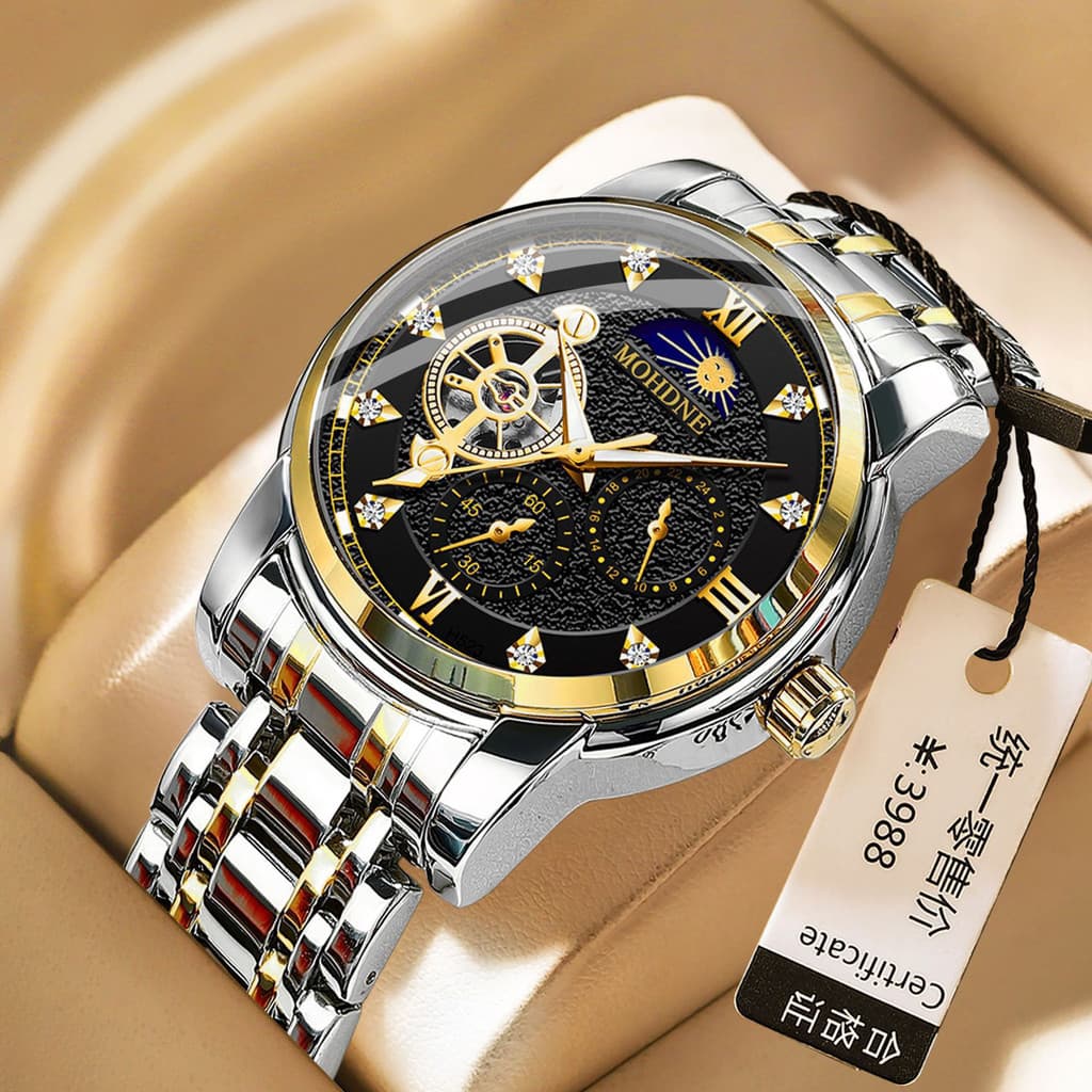 Moshield MOHDNE Relógio Mecânico Masculino Tourbillon Totalmente Automático Kuaishou Relógio Mecânico Vivo 80526