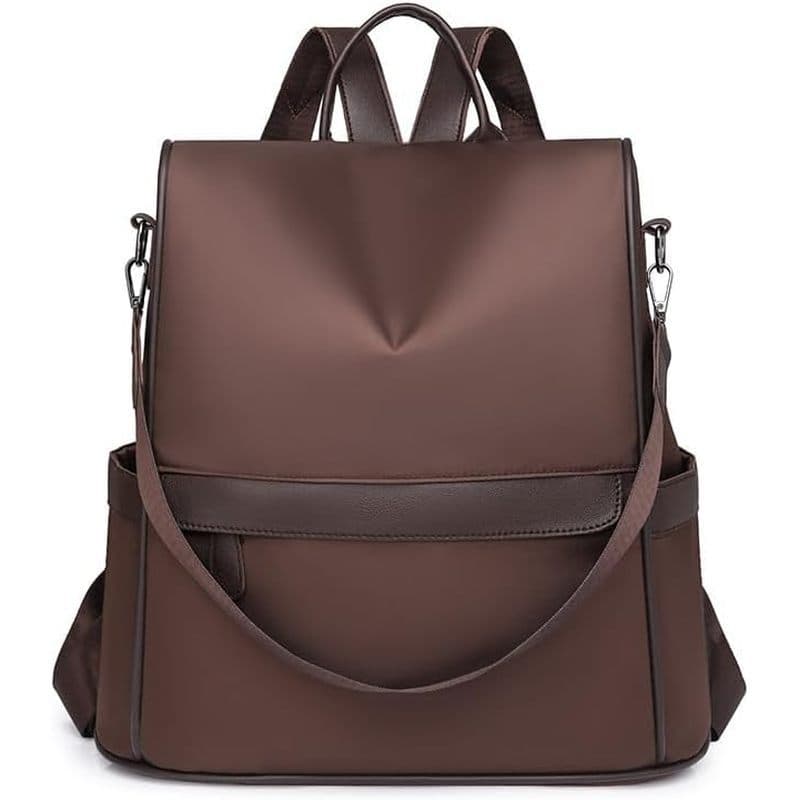 Mochila Feminina , Bolsa Crossbody De Ombro Em Tecido Oxford De Cor Pura Vintage Para Viagens E Deslocamento (Preta)