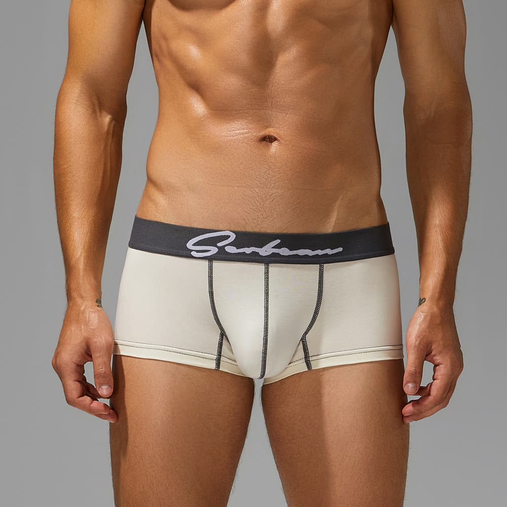 Cueca boxer masculina cor sólida cueca boxer cintura baixa