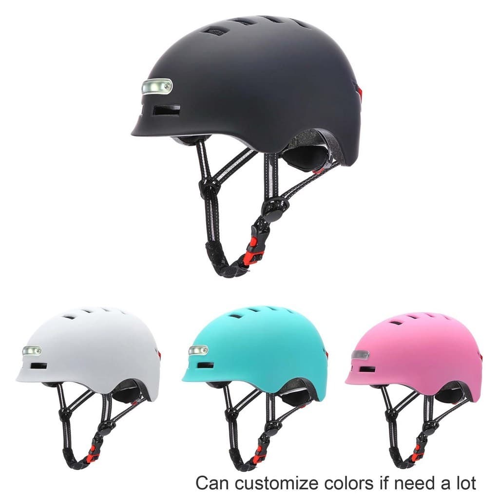 Scooter elétrico noite ciclismo capacete com luz capacete bicicleta elétrica Universal piscando luz ciclismo meio capace