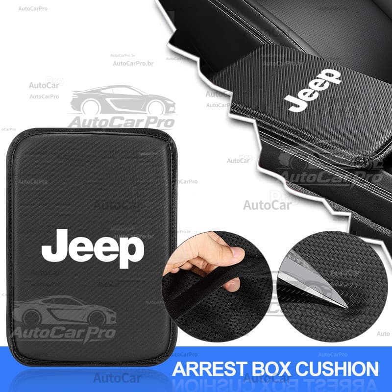 Tapete de Couro para Apoio de Braço de Carro, Console Central, Almofada Protetora, Jeep Renegade Compass W FGHI