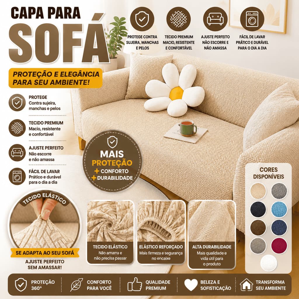 Capa Para Sofa Estampada 1 2 3 4 Lugares Antiderrapante A Prova De Poeira Lavavel Alta Qualidade Elastica Protecao Sala