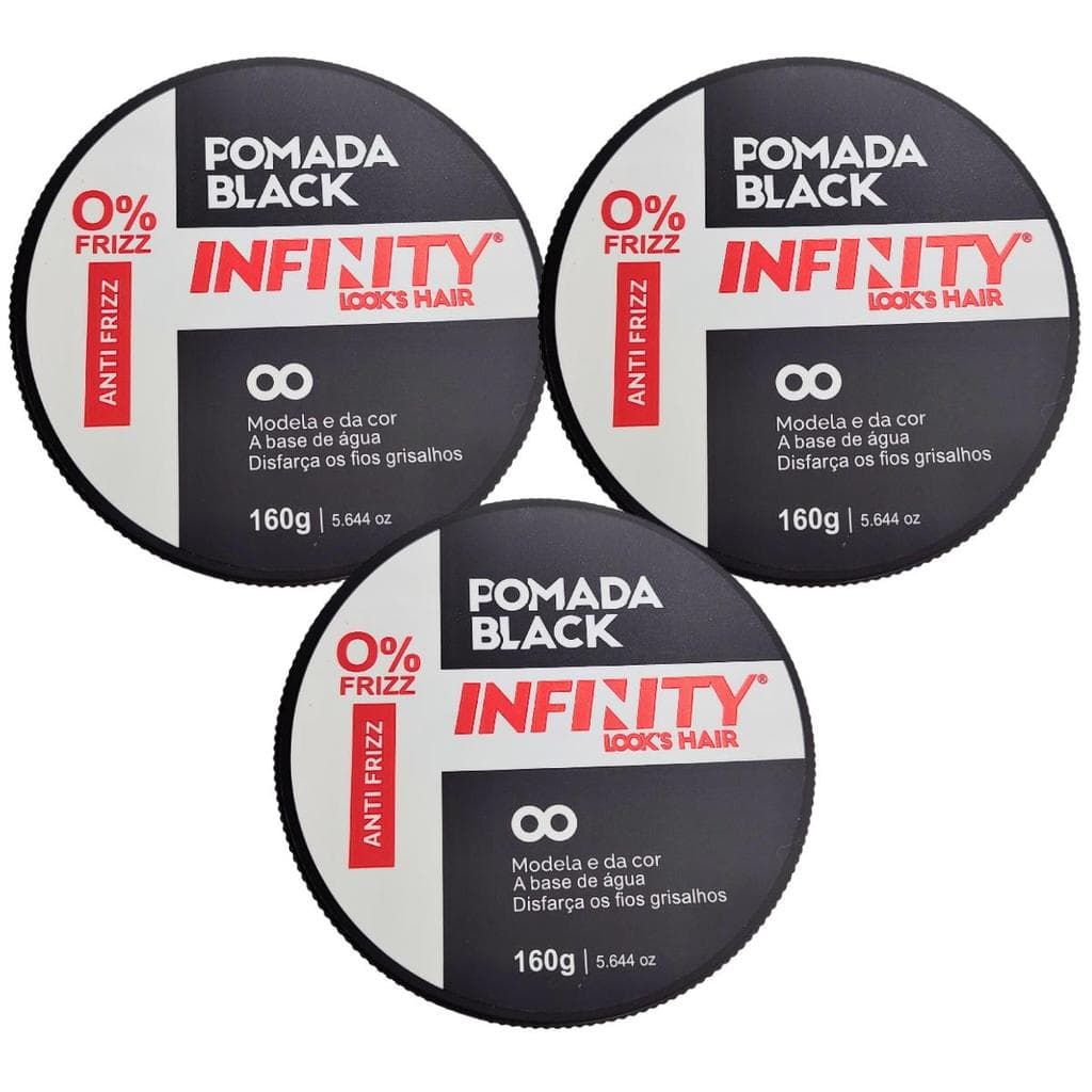 Kit 3 Pomada Black Infinity 160g - Envio 24h