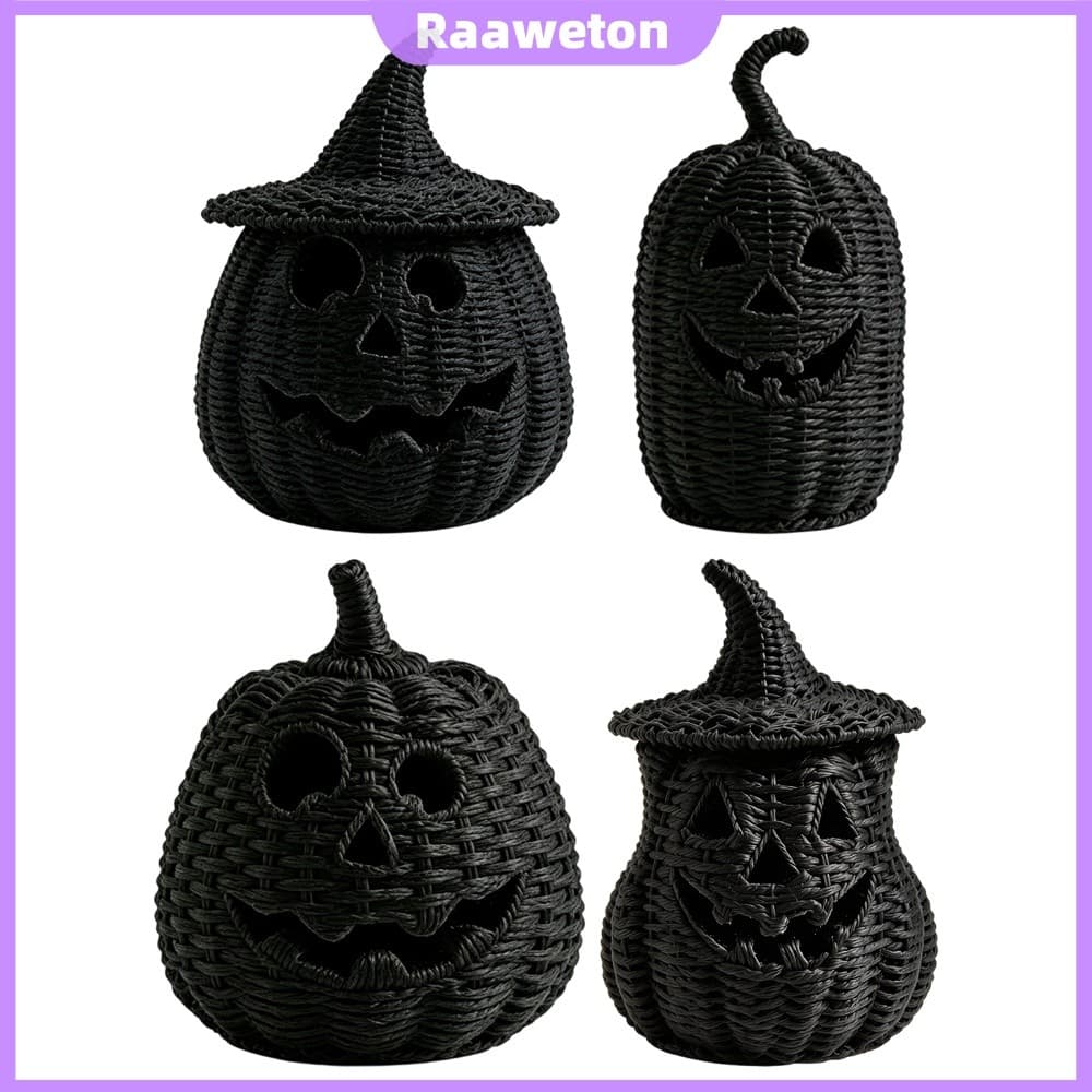 Lâmpada De Lanterna Feita À Mão Para Halloween Jack O Com Vela LED Saco De Tratamento De Decoração De Casa [Raaaweton.br