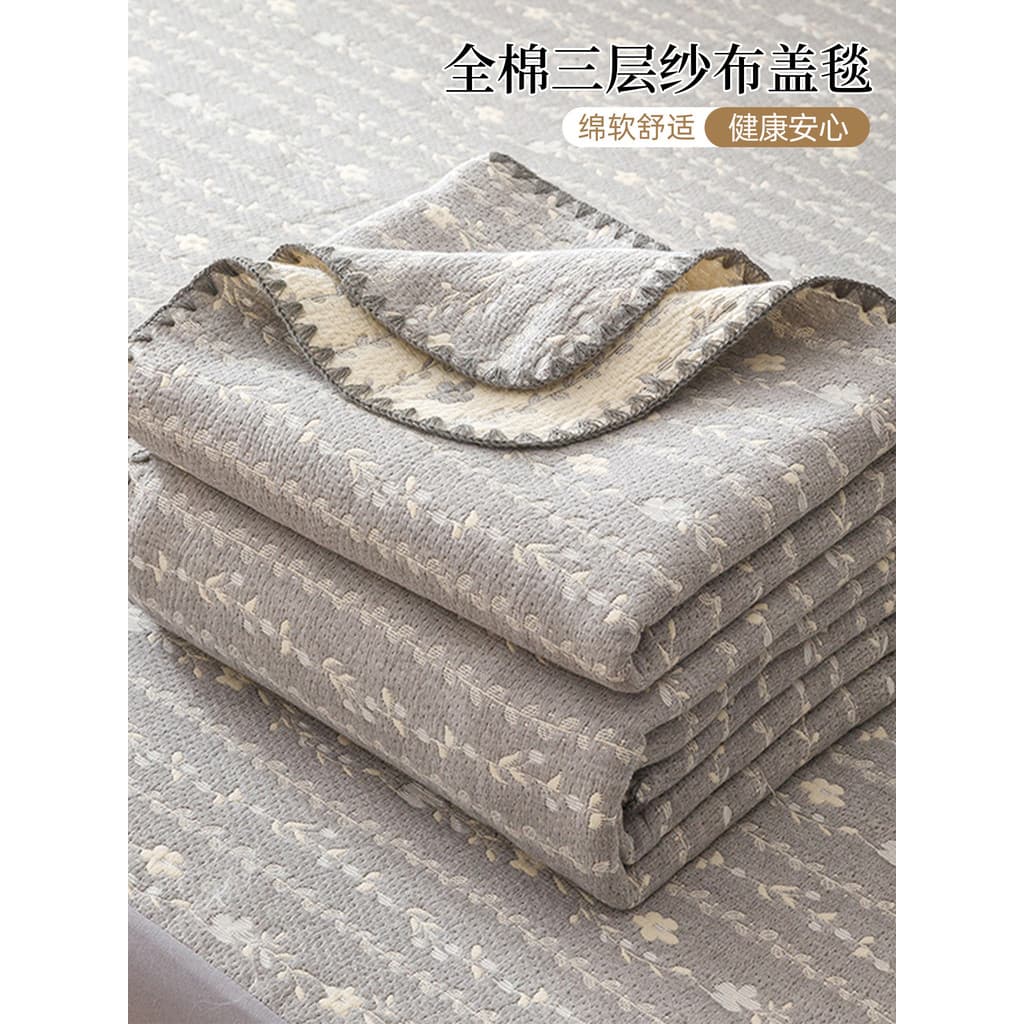 Algodão puro três camadas gaze toalha colcha Nap xale pequeno cobertor cama uso verão fresco colcha sofá capa cobertor a