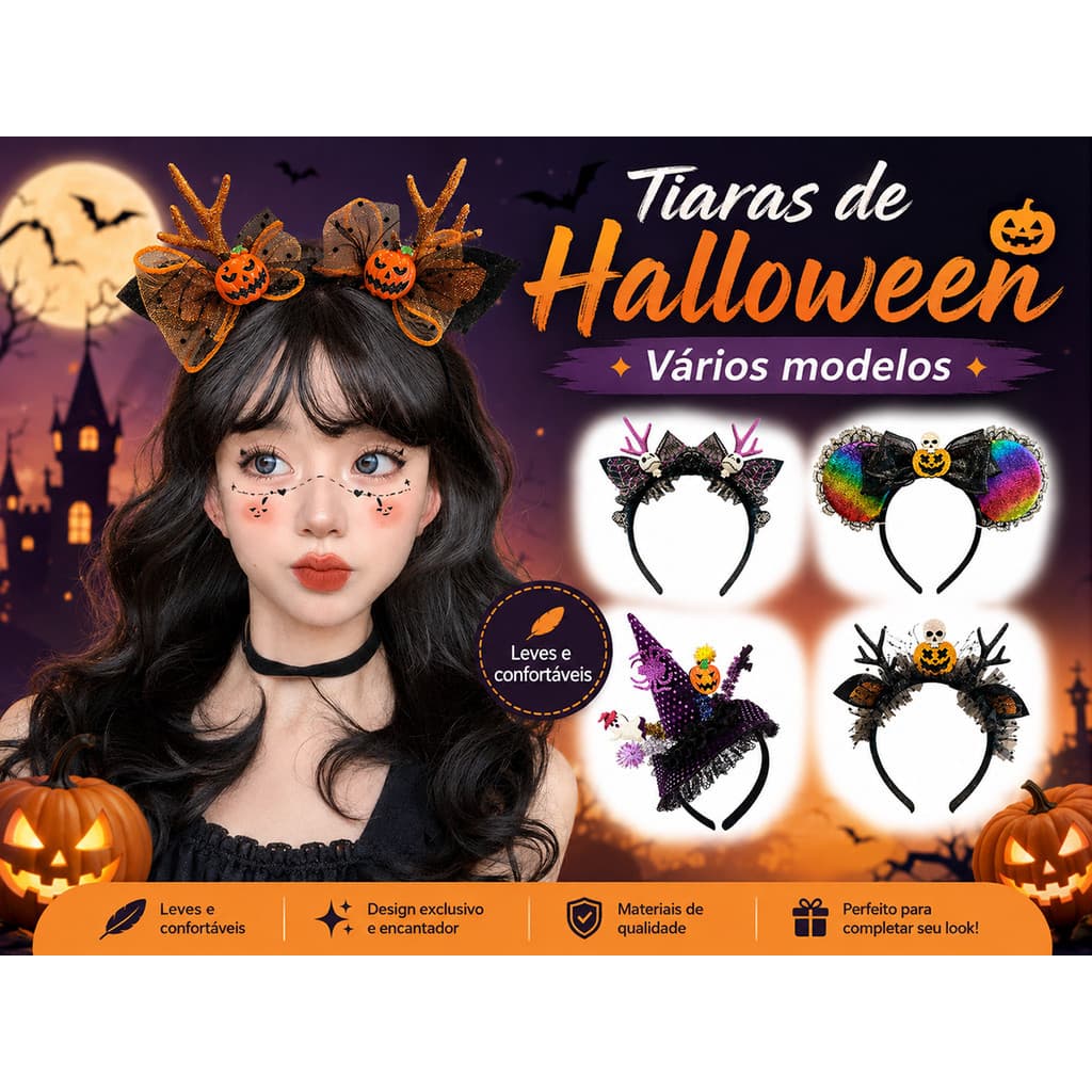 Halloween bandana festa acessórios para o cabelo abóbora crânio Staghorn Hairband cosplay traje Headwear